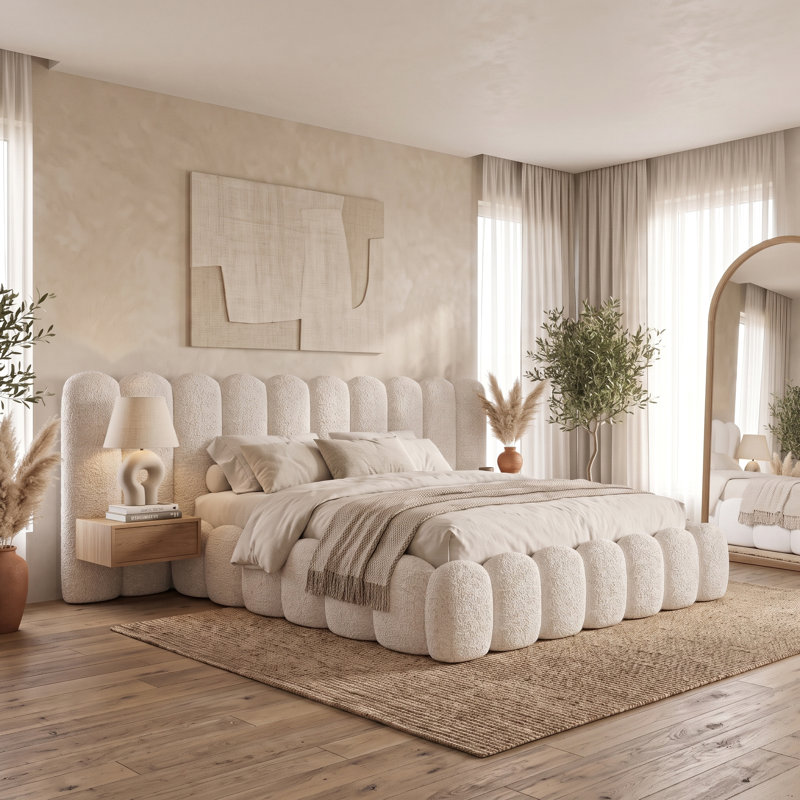 Orvetta Upholstered Bed, Très grand lit