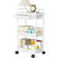 Organisateur de rangement pour chariot roulant utilitaire avec tiroir, roues verrouillables, conception rotative à 360 °-1993315730