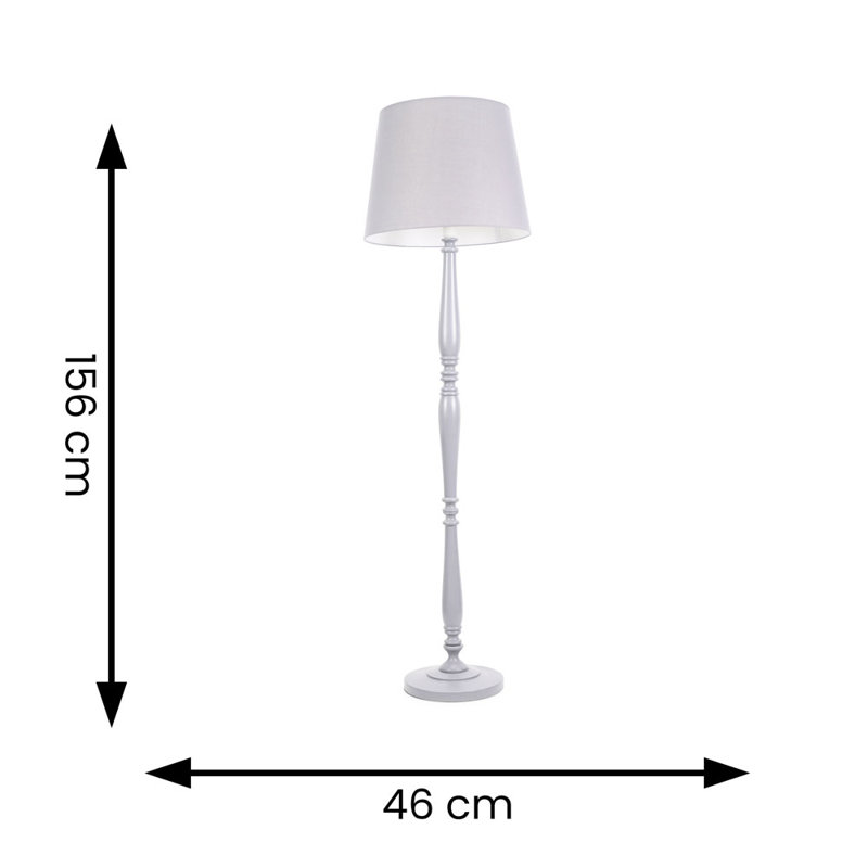 Arialdo 156cm Traditional Floor Lamp, Grey, Matte Grey