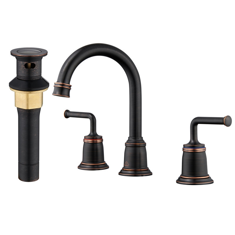 8-inch Widespread Faucet 2-handle Bathroom Faucet with Drain, Oil Rubbed Bronze