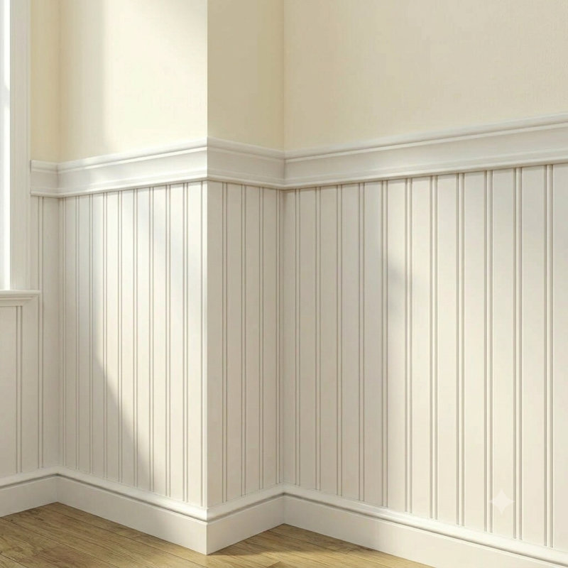 Ensemble de lambris Unounc 3D avec emboîtement décoratif supérieur (ensemble de 8 panneaux et 2 rails)