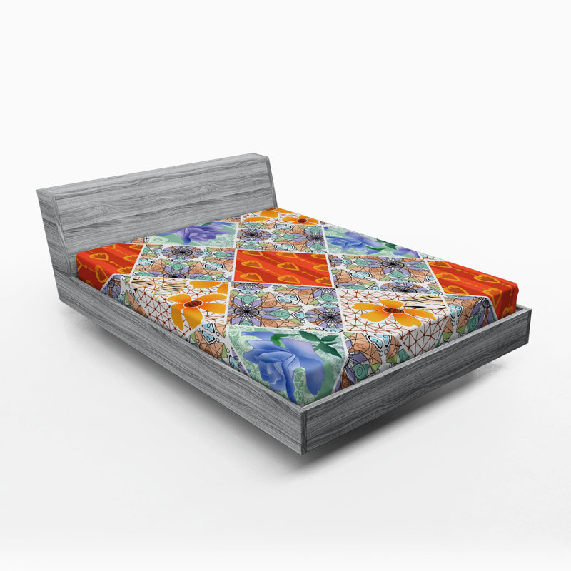 Microfiber Patchwork Fitted Sheet, Queen Fitted Sheet