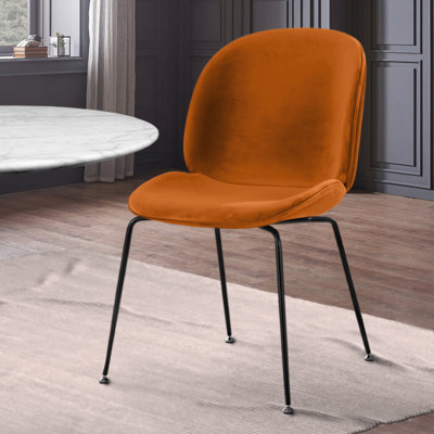Anitra 45cm H Velvet Upholstered Metal Upholstered Back Side Chair