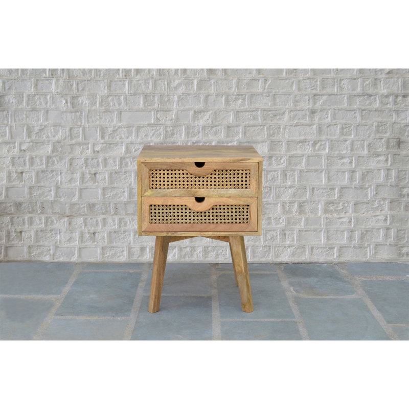 Sylvaine 45cm W Solid Wood Bedside Table