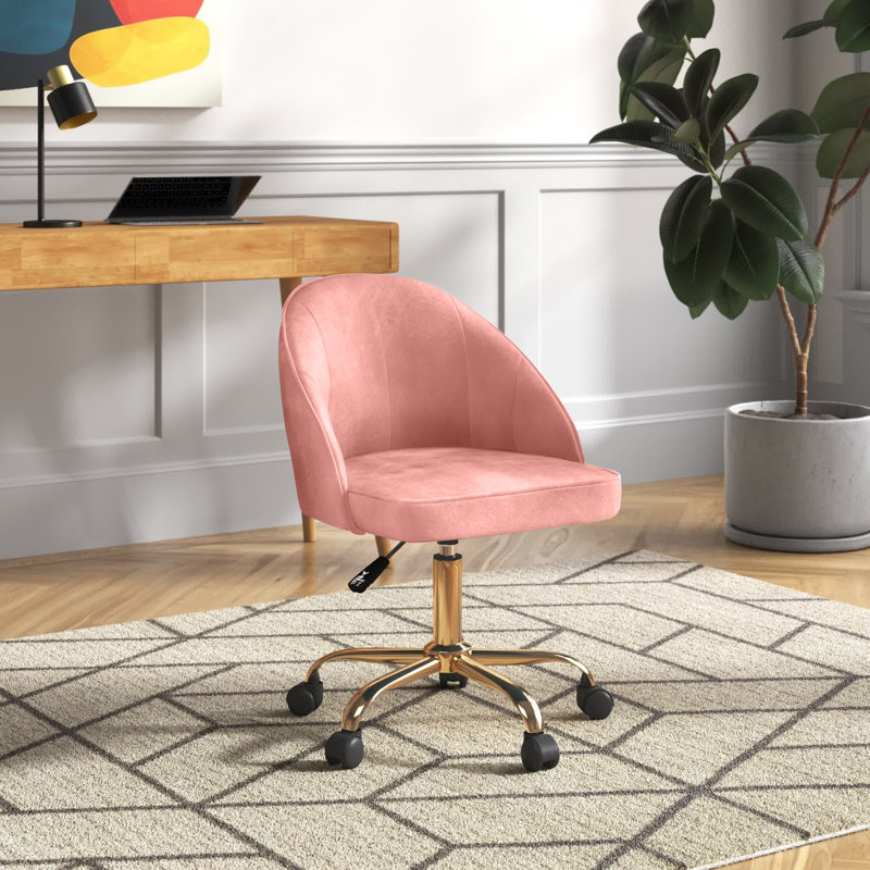 Hykkon Marcellus Velvet Office Chair, Rose