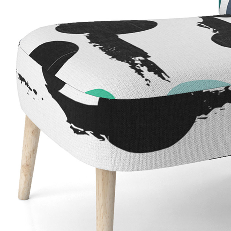 Chaise d'appoint rembourrée à motif noir