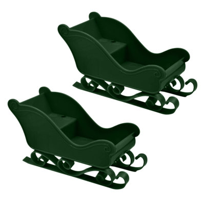 Mini Santa Sled Decor Plastic Reindeer Sled And Cart  Tabletop Christmas Tree Ornaments Xmas Village Display Holidays Home Decor