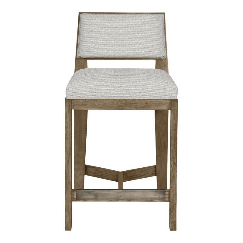 Scoville By Thom Filicia Upholstered Counter Stool with Solid Wood Frame, Hampton, Callaloo coton