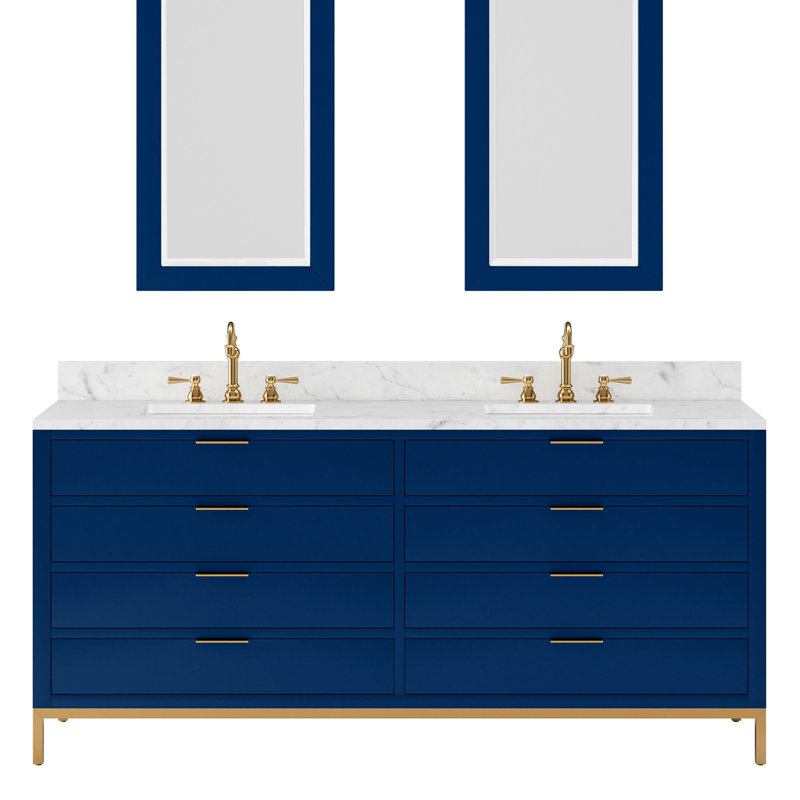 60'' W Double Vanity, 72", Monarch Blue