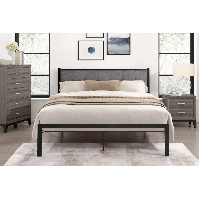 Lit plateforme tapissier Yesha, Grand