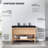 Ariane 48'' Natural Oak Veneer Plywood Double Bathroom Vanity with Engineered Quartz Top-35980471