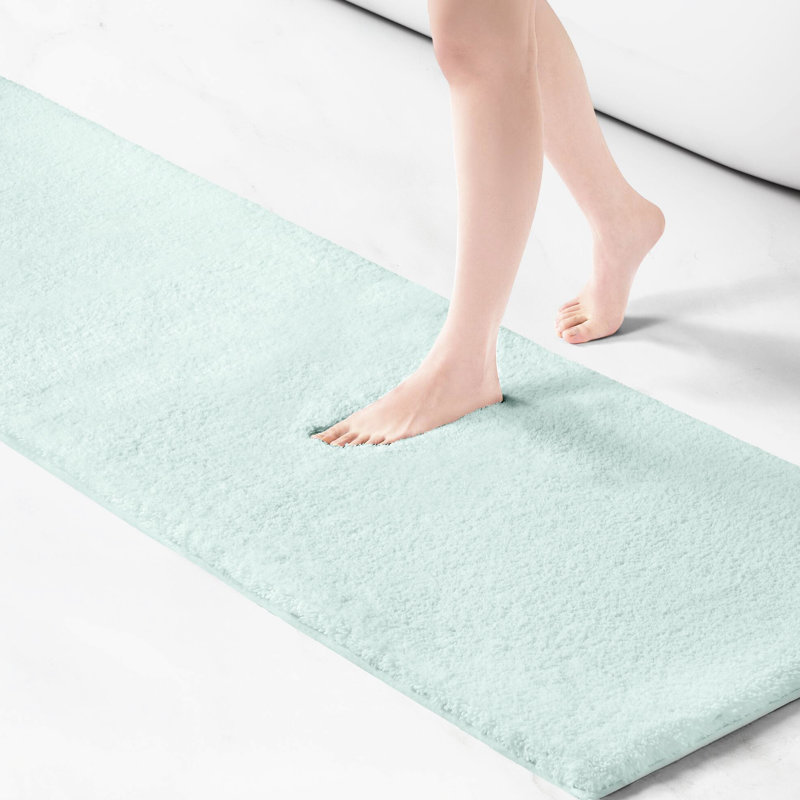24 po x 72 po - Tapis pour salle de bain de qualité spa avec microfibre douce, séchage rapide, antidérapant, velours élevé 0,74 po, poids lourd absorbant lavable à la machine, certification, base, lavage facile