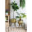 Set Of 2 Metal Planter With Wood Legs Stand/ L:D18.5X23.5" S:D15.7X20"