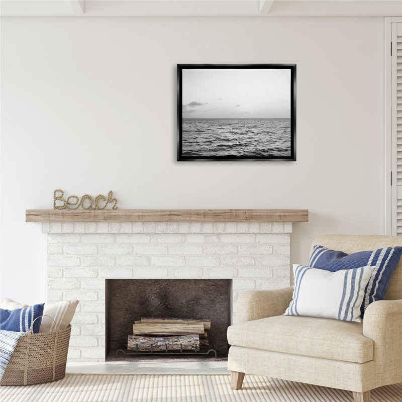 Conception d'art sur toile Stupell Industries Rough Grey Sea Waves par Natalie Carpentieri, Giclée encadrée noir minuit