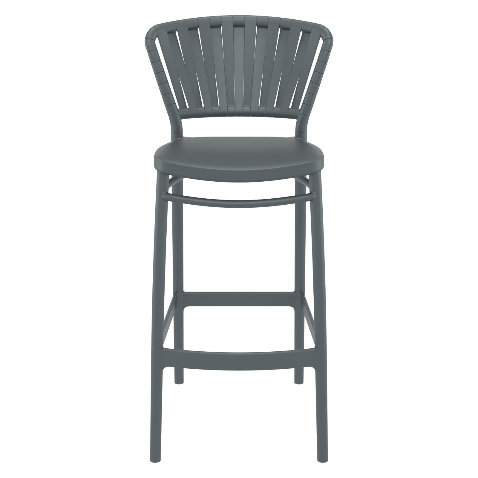 Newport Outdoor Barstool, 29.5", Dark Gray