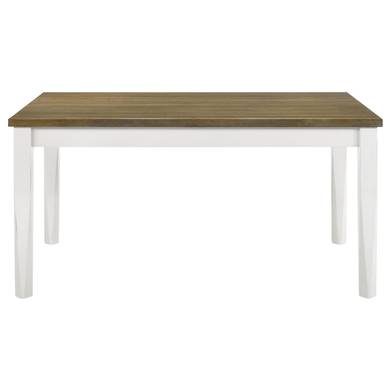 Giustina Rectangular 59-inch Dining Table Brown Brushed, Brown/White