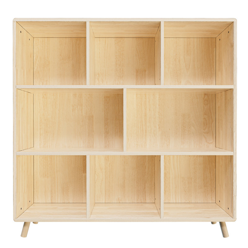 Bois de pin, 8 rangements, livres, boîtes de décoration, conception de compartiment optimisée, construction verticale, bibliothèque arrière optionnelle, tablettes fixes, fonctionnalité Space Cross, pour inclinaison murale