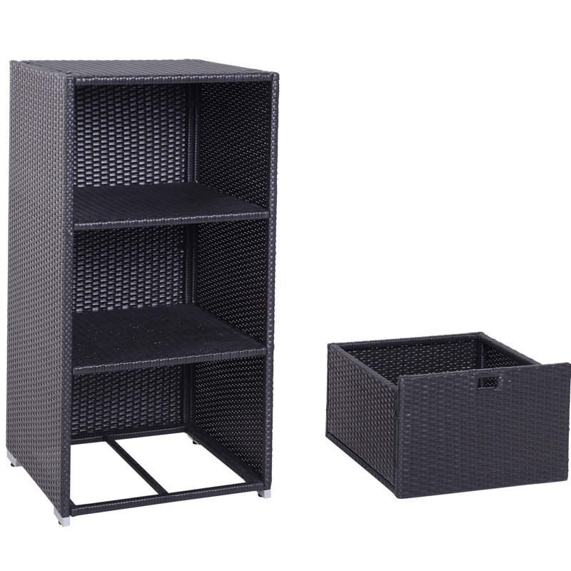 Poolside Organizer Basket Rack - Waterproof , 2 Shelves, For Spa And Hot Tub, Dark Drawer Storage Spa, Pool Accessories, Brown