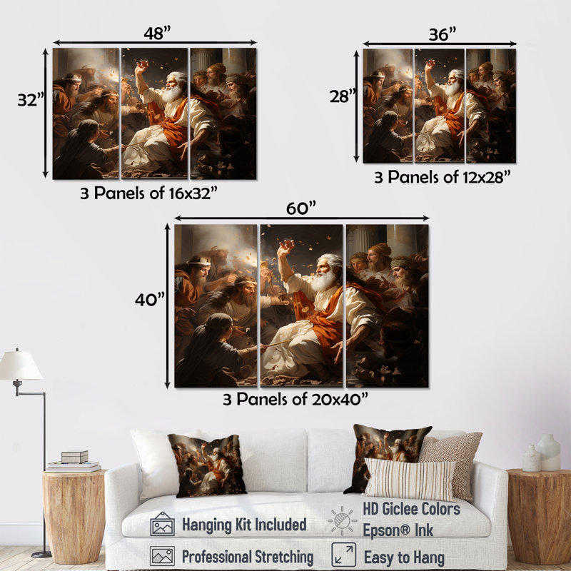 «Cleansing The Temple Of Christianity I», ensemble d'art mural sur toile, H 28 po x l 36 po