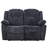 Anakin 59 in. Dark Grey Fabric Reclining Loveseat