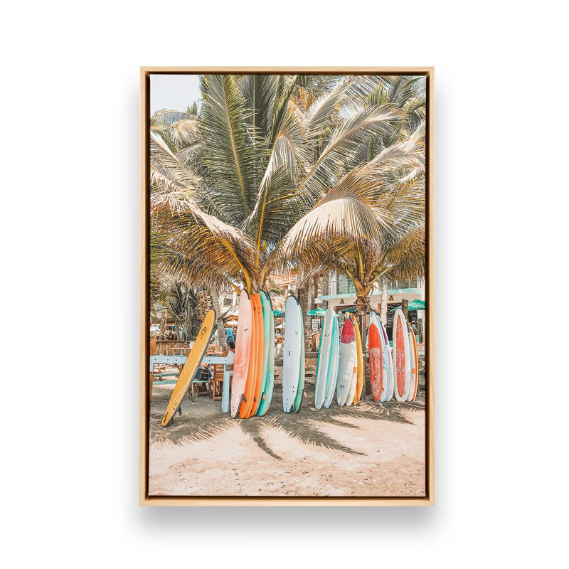 Surf's Paradise, reproduction sur toile, H 12,75 po x l 8,75 po x P 1,75 po, Cadre américain en érable flottant