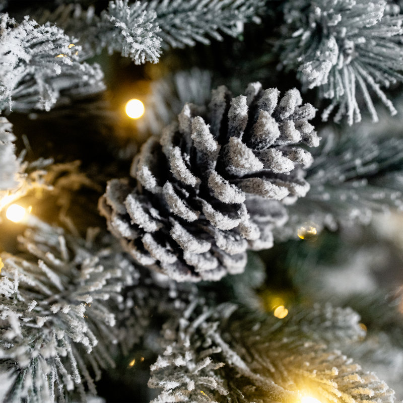 NEW FROSTED WINTERFOLD - Artificial Tree with Multicolour Lights , 6.5 ft