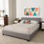 Lit plateforme grand en polyester Gabby, beige, l 62,6 po x L 84,8 po x H 33,46 po Gabby-1843331775-1843331773