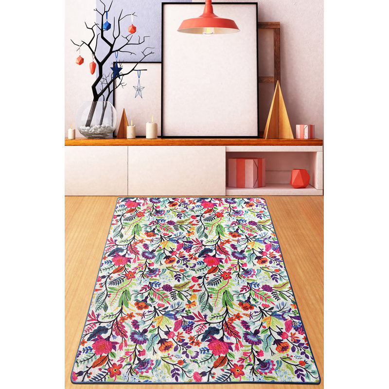 Stylish Round Area Rug, 47.2 Inches, 100% Polyester | 0.16 Inch Pile Height, Antibacterial, Non-Slip Backing | Machine Washable, Quick-Dry, Perfect for Living Room, Bedroom, and Dining Areas, Elegant Design
