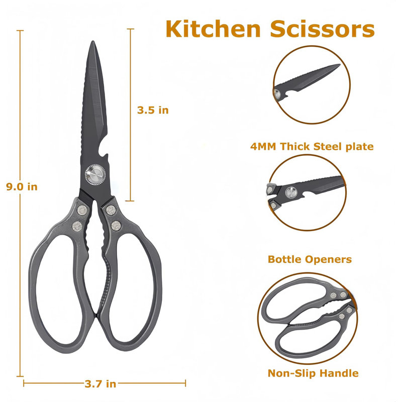 Heavy-duty Kitchen Shears Sharp & Dishwasher Safe