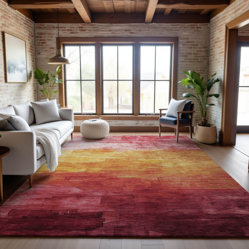 Premium Machine Washable Elize AMF1465 Stripes Rug, Rectangle 5' x 7'6"