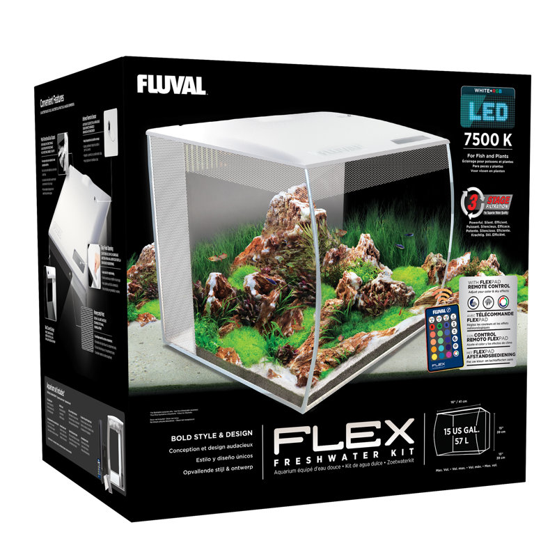 Ensemble d'aquarium Fluval Flex 15, Blanc