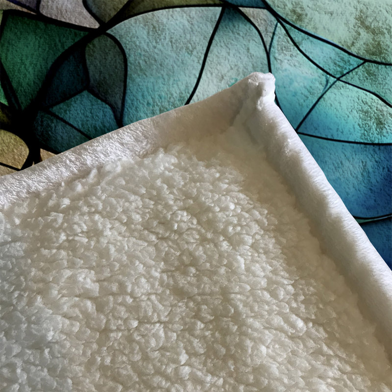 Throw Blanket, 68" W x 80" L, Floral/Abstract, Green/Blue/Yellow