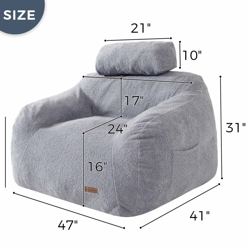 Fauteuil à billes en polyester, Polyester gris