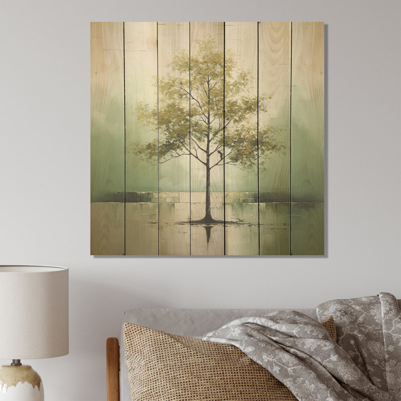 Basswood American Green II - impression sur arbre, H 15 po x l 15 po