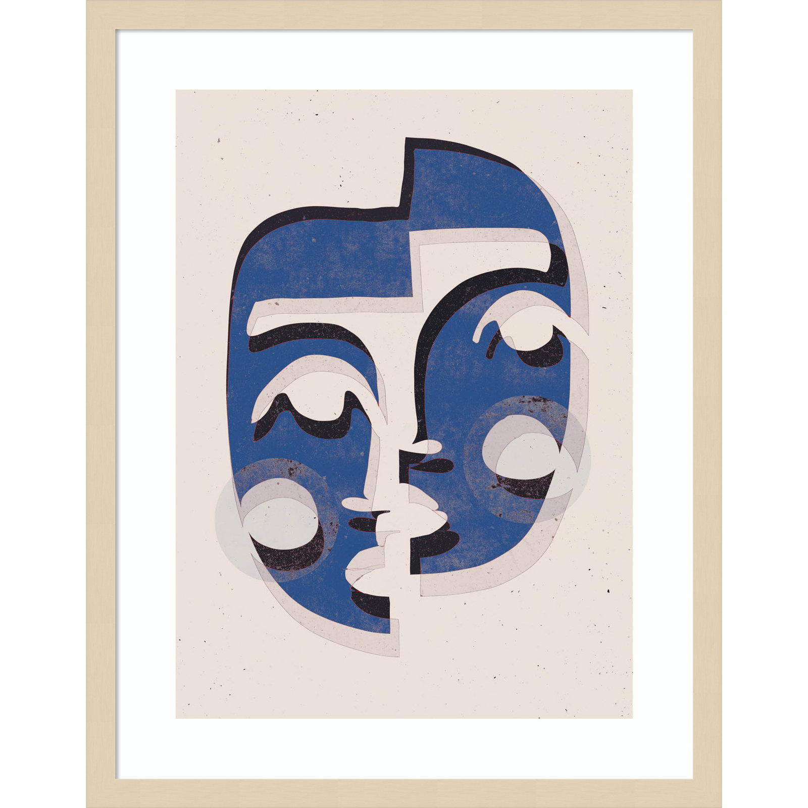 The Blue Mask by Treechild, Brown, 25" H x 20" W