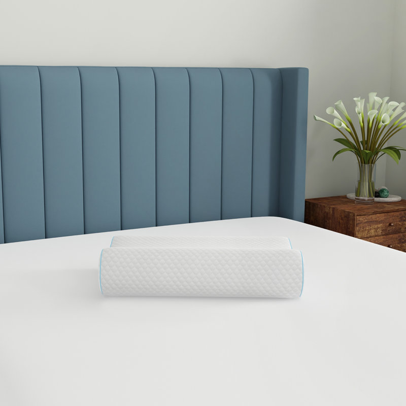 White Gel-Infused Memory Foam Contour Neck Pillow