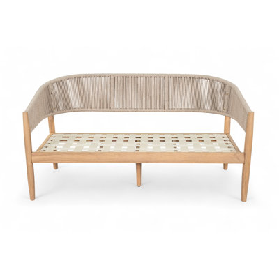 Outdoor Patio Acacia Wood Loveseat