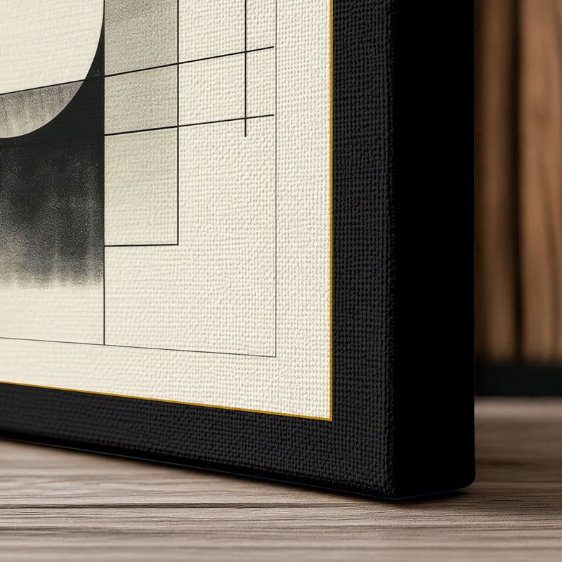 Composition Geometric - Wrapped Canvas, 36x24 - 91.4 x 61.0 cm, Black Border
