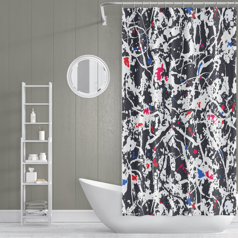 Rideau de douche abstrait, H 72 po x l 70 po