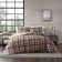 Textured Plaid Eddie Bauer Red Reversible Microsuede Comforter Set