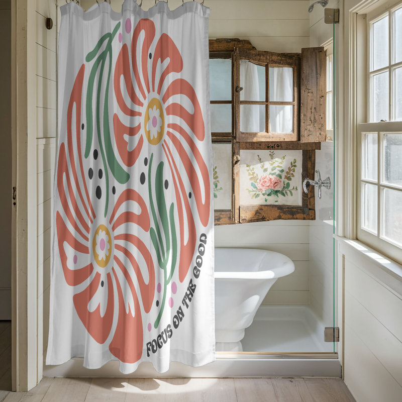 Rideau de douche 1 pièce Wild Flora, H 74 po x l 71 po