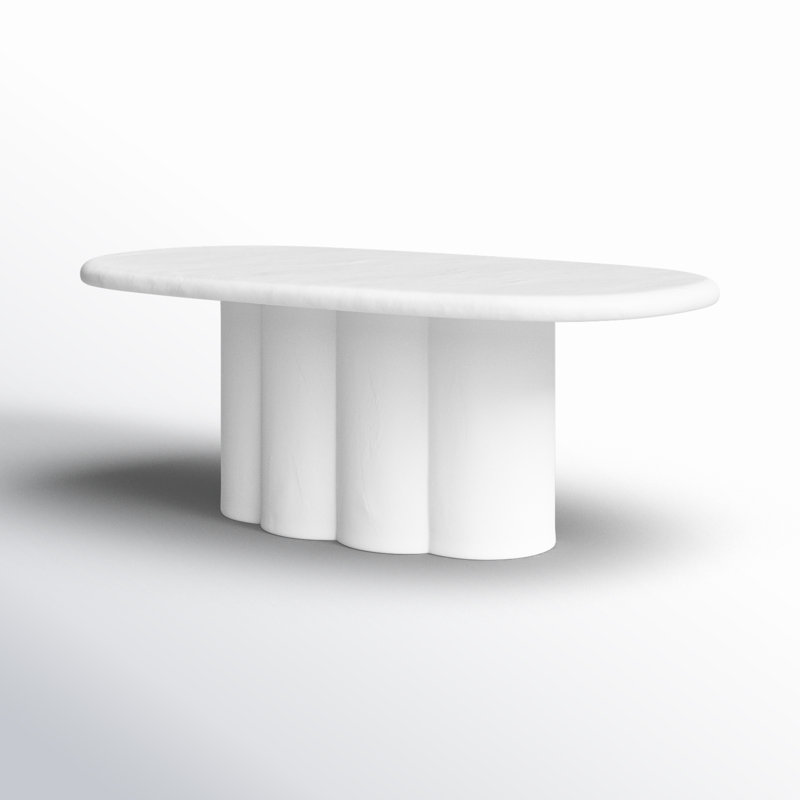 Geof 80'' Oval Dining Table, White