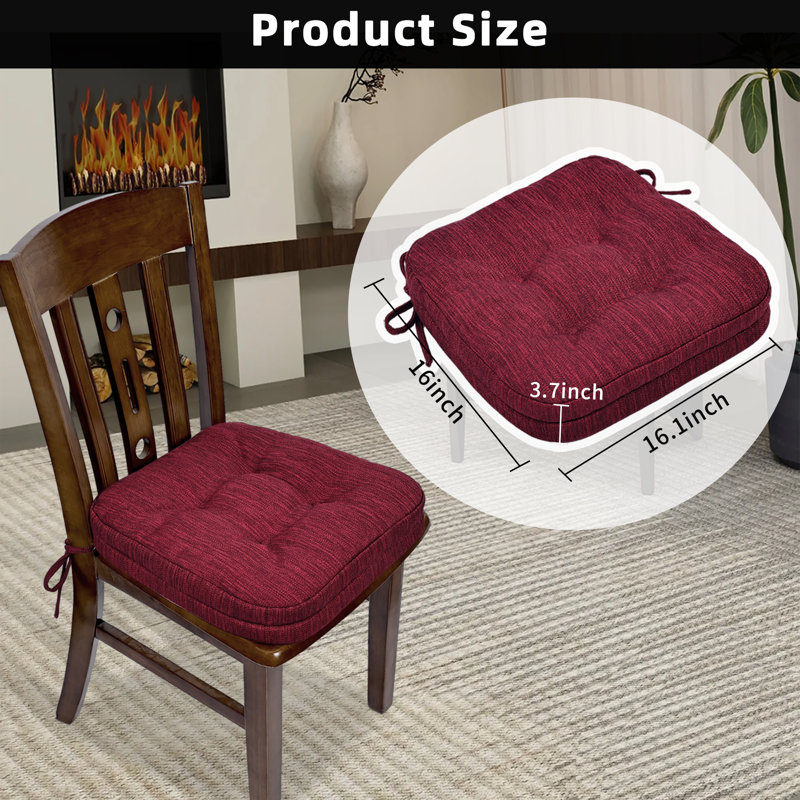 Indoor 3.7'' Chair Pad, Wine Red