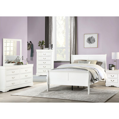 Grand lit blanc avec tête de lit à profil bas de 29 pouces et structure incurvée, structure en bois massif, trois lattes compatibles avec un sommier, 10 étages, 62 po de profondeur, 90 po de largeur, 47 po de hauteur, poids d'une livre