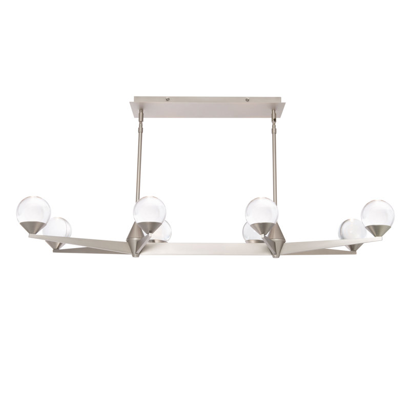 Double Bubble 8 - Light LED Chandelier, Satin Nickel