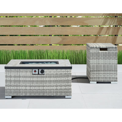 Fagan Rectangle Steel Propane Fire Pit Table