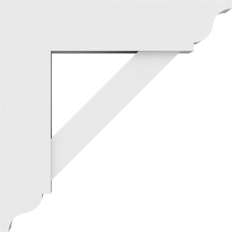 Support standard en PVC de qualité architecturale avec extrémités traditionnelles, H 16 po x l 3 po x P 16 po