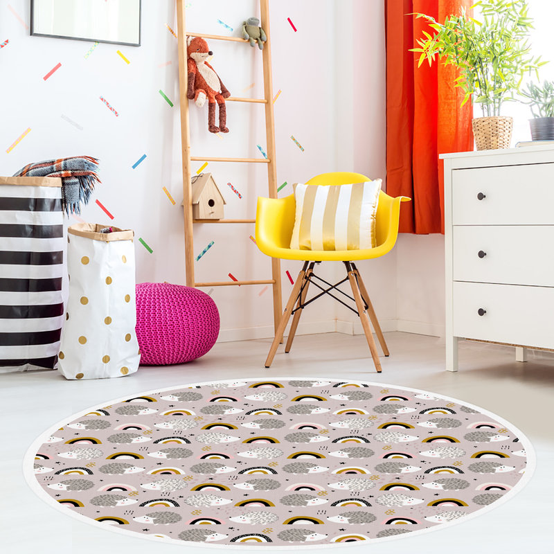 Alexanna Vinyl Machine Printed Area Rug, Round 180cm