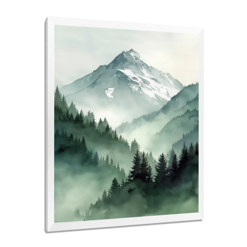 Art marocain sur toile, montagnes marocaines, H 20 po x l 12 po, Avec cadre, Blanc
