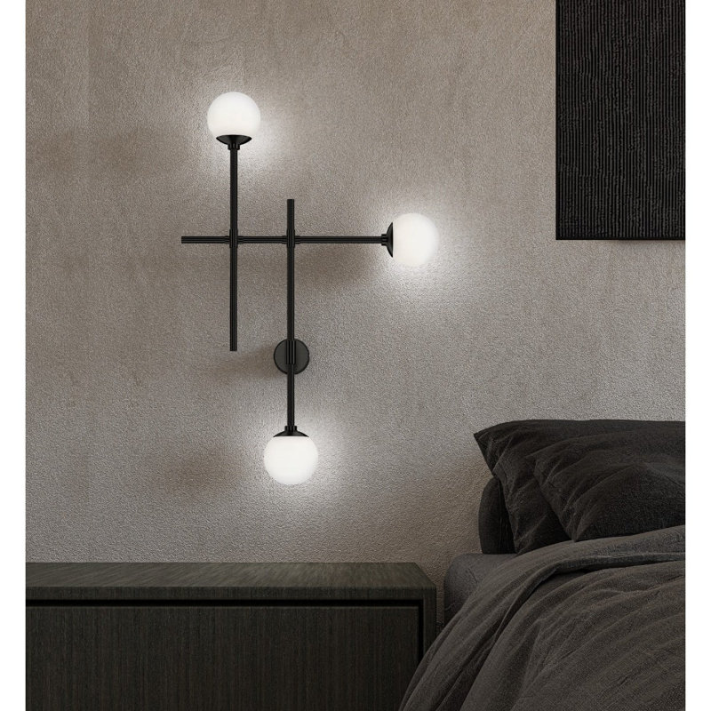 Sabon LED Armed Sconce, Satin Black